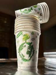 disposable, eco-friendly and re-cyclable paper cups.