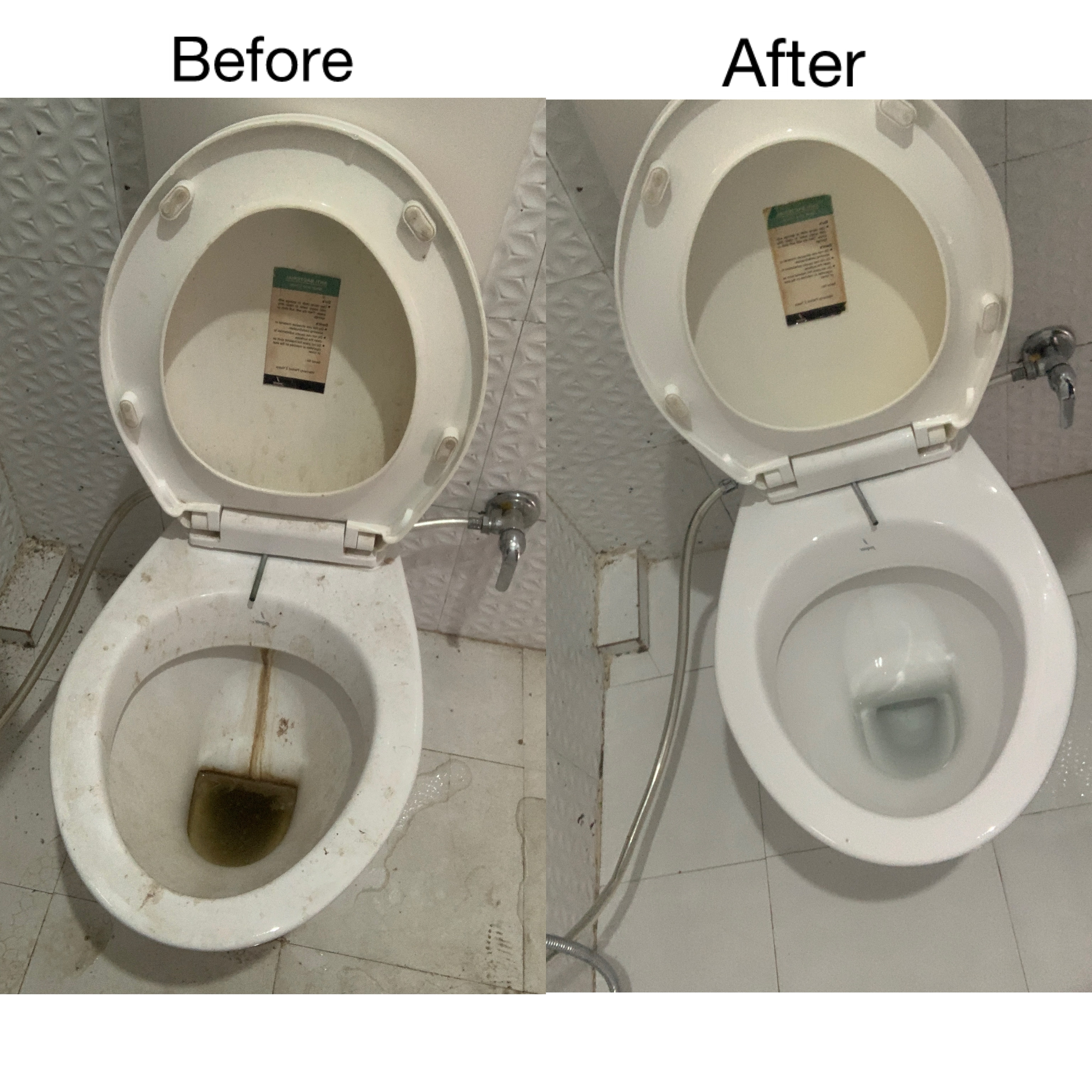 Toilet cleaning by Before/After
