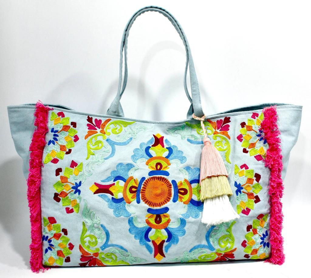 Chicken Embroidered Tote Bag