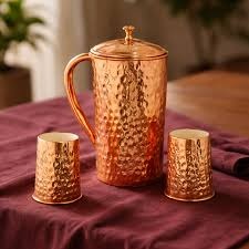 brass ash powder & copper jugs
