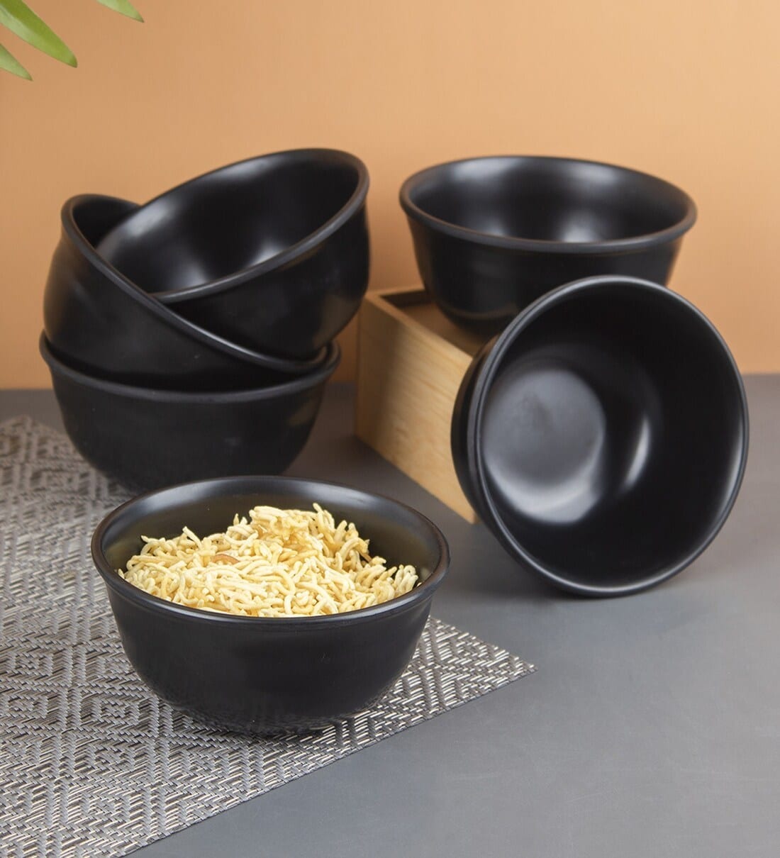 Black Melamine Soup Bowl