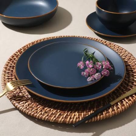 Round Black Melamine Serving Bowl