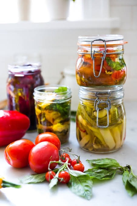 vegetables & vinegar.